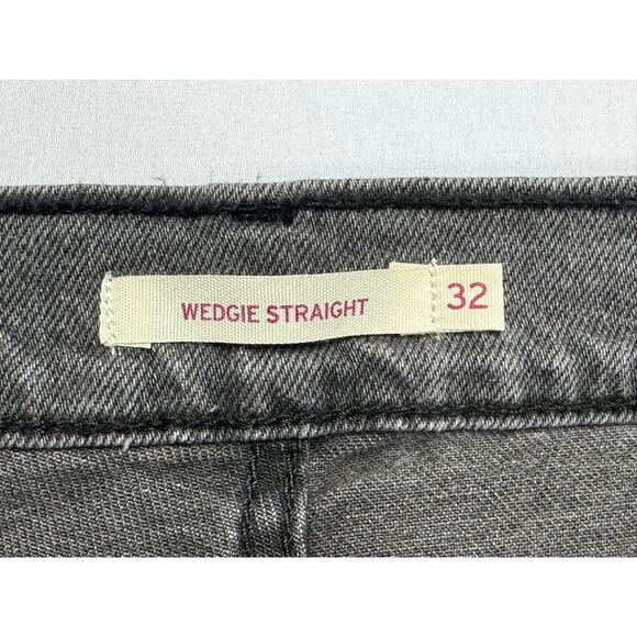 Levi's Women's Wedgie Straight Leg Button Fly Gray Denim Jeans - Size 32 (34x28) - Picture 5 of 7